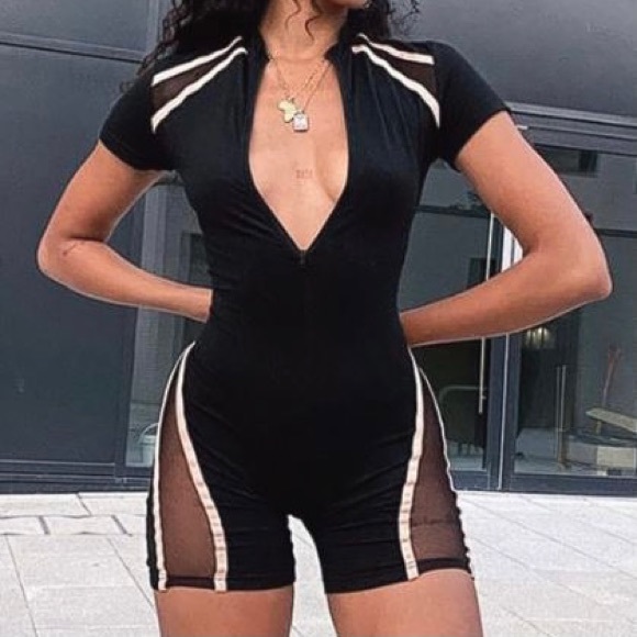 Pants - Sporty Zip Front Romper